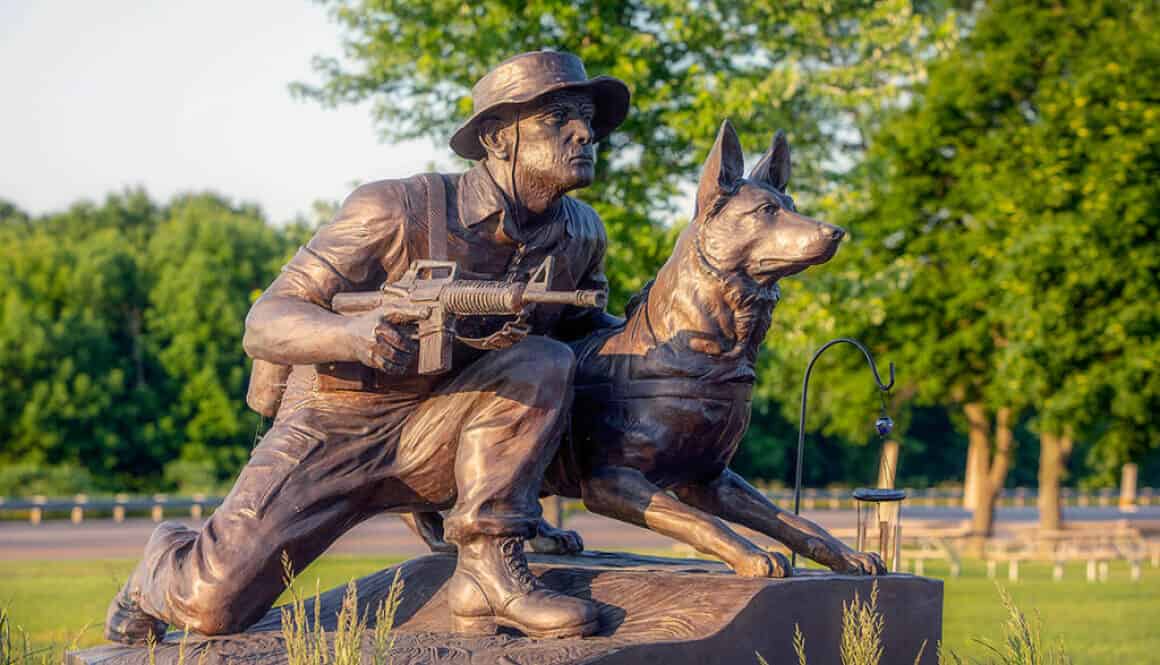 Vietnam Military Working Dog Tribute at the Highground Veterans Memorial Park in Neillsville Wisconsin, USA on Ridge Road