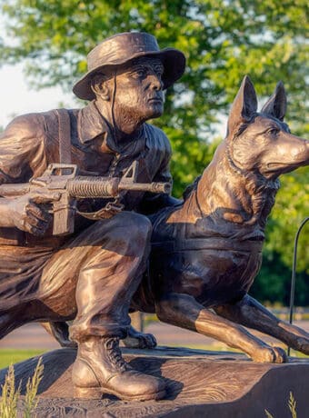 Vietnam Military Working Dog Tribute at the Highground Veterans Memorial Park in Neillsville Wisconsin, USA on Ridge Road