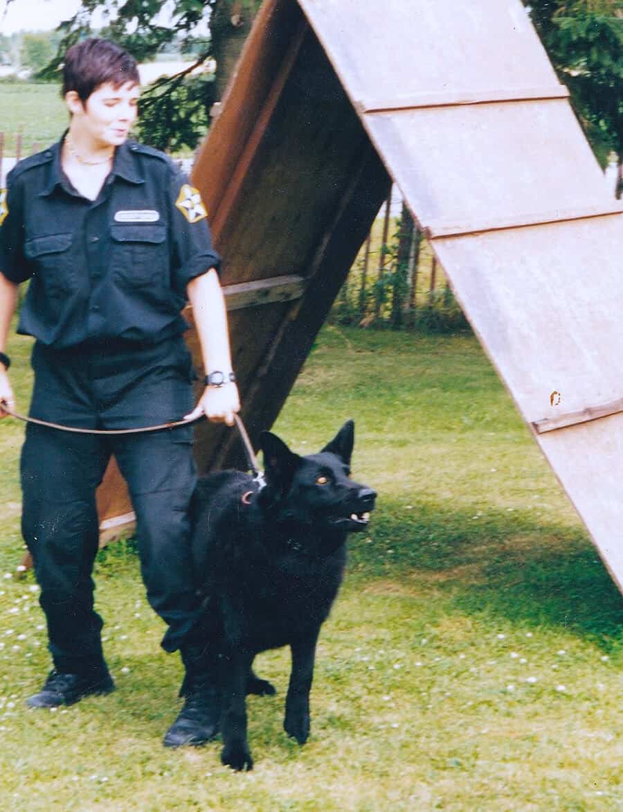 Woman and her dog in a Security Training course at TorontoK9Center.com