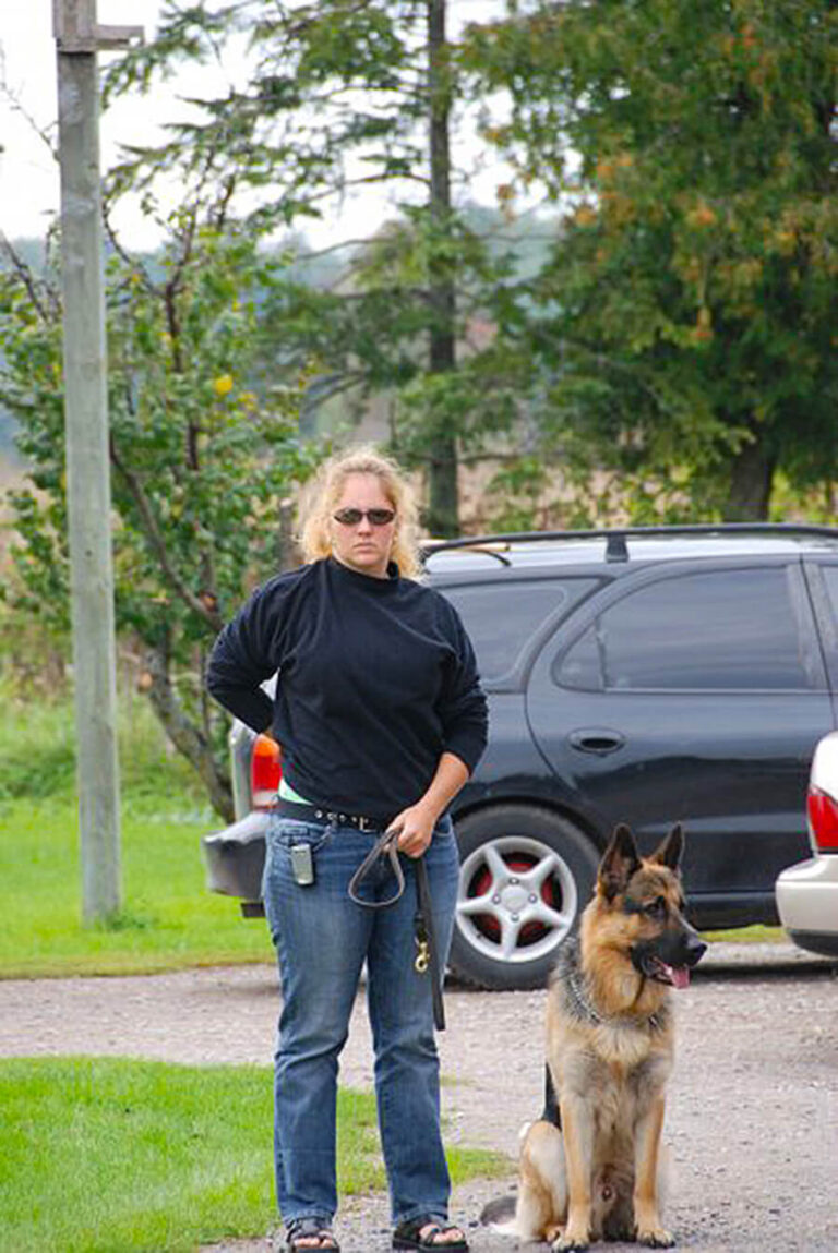 Woman and her German Shepherd dog at TorontoK9Center.com