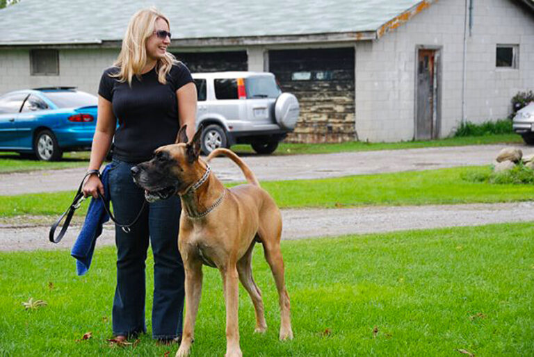 Woman and her dog participating in private dog training at TorontoK9Center.com